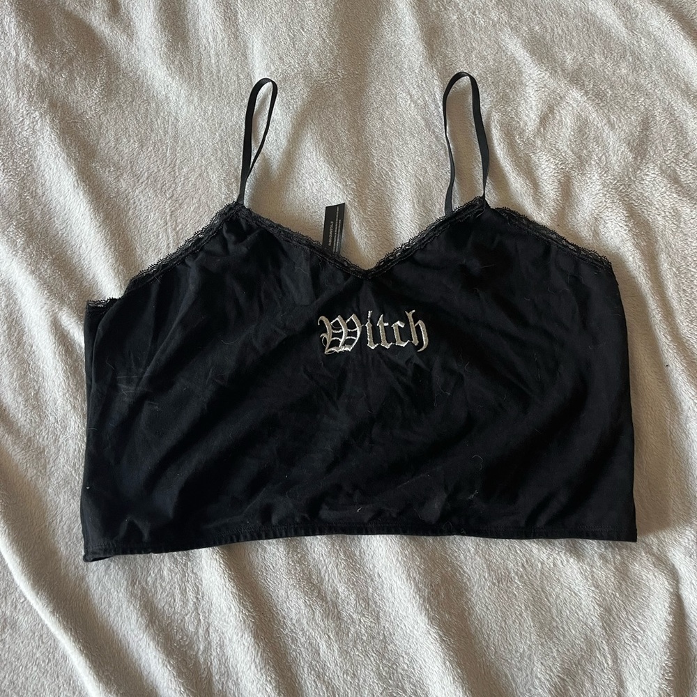 Widow witch crop top
